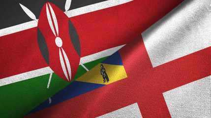 Kenya and Herm two flags textile cloth, fabric texture