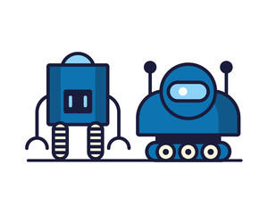 couple of robots technology icons