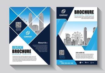 Brochure design, cover modern layout, annual report, poster, flyer in A4 with colorful triangles, geometric shapes for tech, science, market with light background