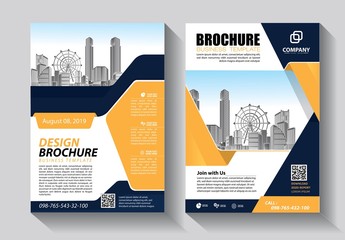 Brochure design, cover modern layout, annual report, poster, flyer in A4 with colorful triangles, geometric shapes for tech, science, market with light background