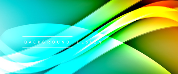 Fototapeta na wymiar Dynamic trendy fluid color gradient abstract background with flowing wave lines. Vector Illustration