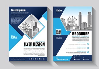 Brochure design, cover modern layout, annual report, poster, flyer in A4 with colorful triangles, geometric shapes for tech, science, market with light background