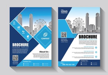 Brochure design, cover modern layout, annual report, poster, flyer in A4 with colorful triangles, geometric shapes for tech, science, market with light background