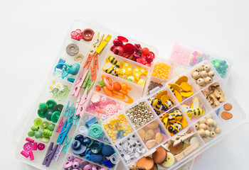 Beads in a box.