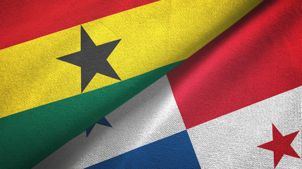 Ghana and Panama two flags textile cloth, fabric texture