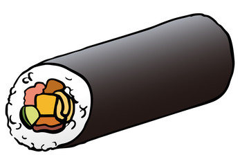 節分　恵方巻き　イラスト