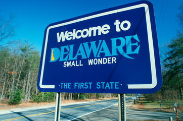 Welcome to Delaware Sign - obrazy, fototapety, plakaty