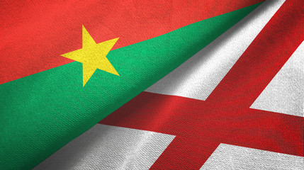 Burkina Faso and Northern Ireland two flags textile cloth, fabric texture