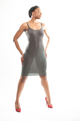 Young African-American Woman in sheer dress
