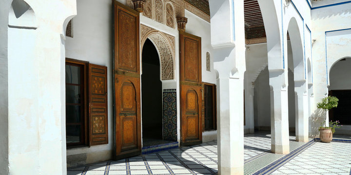 detail of architecture in traditional moroccan building