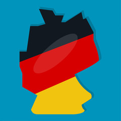 germany map with germany national flag inside vector illustration