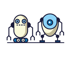 couple of robots technology icons