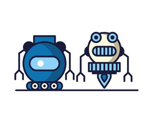 couple of robots technology icons