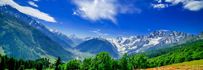 Beautiful landscape view of Pahalgam, Jammu and Kashmir, India