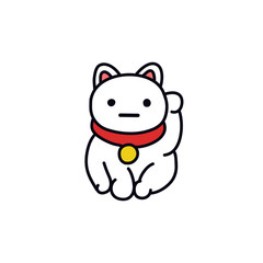 Naklejka premium maneki neko doodle icon, vector illustration