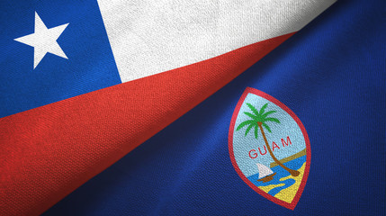 Chile and Guam two flags textile cloth, fabric texture