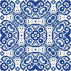 Ethnic ceramic tile in portuguese azulejo.