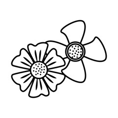 beautiful flower plant isolated icon