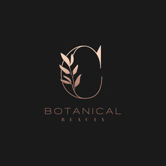 Letter C Botanical Elegant Minimalist Signature Logo