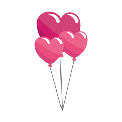 Fototapeta na wymiar hearts balloons icon, colorful design