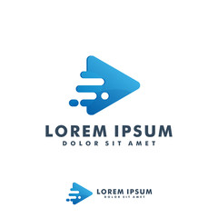 Fototapeta premium media play logo design template vector
