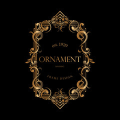 Golden Frame Luxury with Decorative Ornament