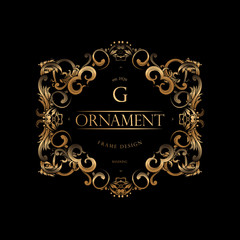 Golden Frame Luxury with Decorative Ornament