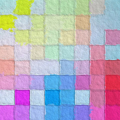 Colorful square pattern with a rough texture background. Background texture wall and have copy space for text. Picture for creative wallpaper or design art work.