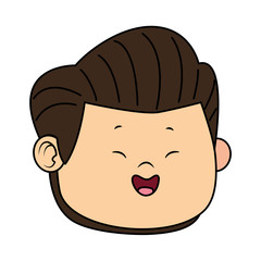 cartoon happy boy face smiling
