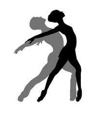 Silhouette Ballet Dancers Illustration