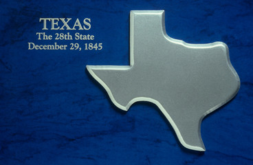 Silver Map of Texas