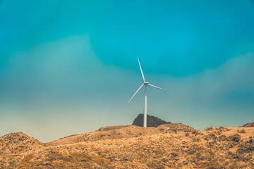 Landscape With Wind Turbine farm in Wellington, New Zealand