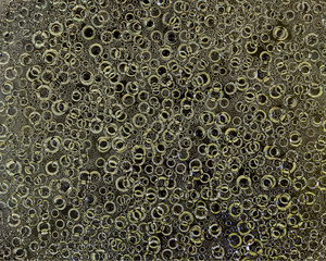 Drops of water on a glass surface close up. Abstract fantasy. Abstract gold background of drops and droplets.