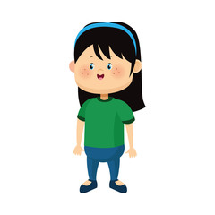 cartoon girl wearing casual clothes