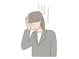 Woman suffering from headache