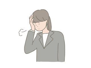 Woman suffering from headache