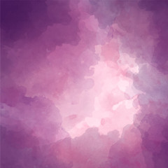 Creative artistic Violet background. Watercolor purple vector background of clouds with a gap.