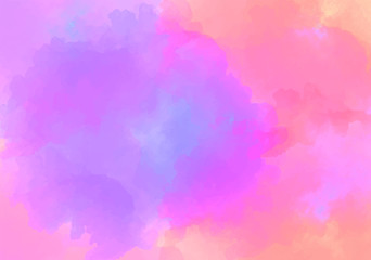Creative artistic Violet pink background. Watercolor purple peach vector background of clouds with a gap.