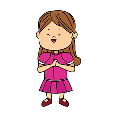 cute girl standing icon