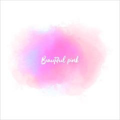 Pink watercolour stain, great design for any purposes. Abstract pink watercolor splash stroke background. Creative vector element. Colorful abstract background. Red abstract texture.