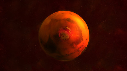 Planet Mars from space showing north polar area © conceptcafe