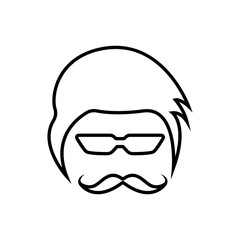 Mustache  hairstyle icon. Design template vector