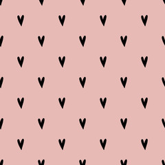 Heart seamless pattern with hand drawn elements. Repeated design great for Valentines Day, Birthday Wrapping, Scrapbooking Paper and Wedding Banner. Vector
