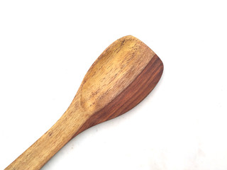 a wooden spatula isolated on white background