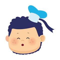 cartoon boy with cute little hat icon, colorful design
