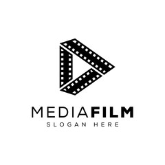 Fototapeta na wymiar media film cinema logo design vector template