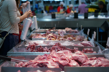 Food market sell variety of fresh meat.