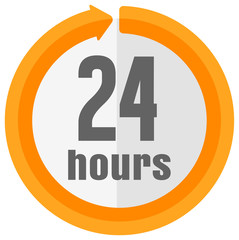 Timer, clock vector color icon illustration ( 24 hours )