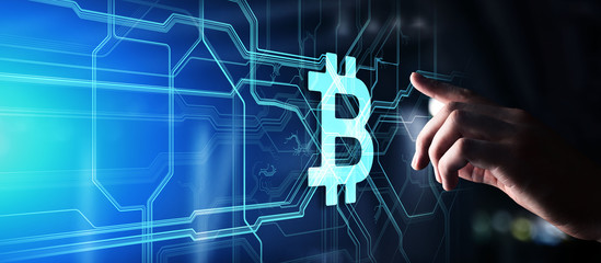 Bitcoin cryptocurrency trading and investment concept. Financial technology, Fintech and digital money.