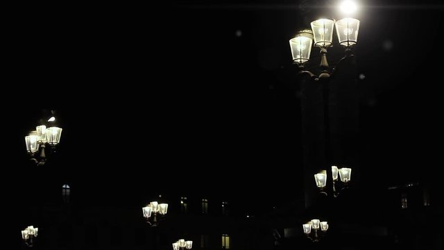 Place Vend&ocirc;me, in Paris, by Night, with Ancient Street Lights.